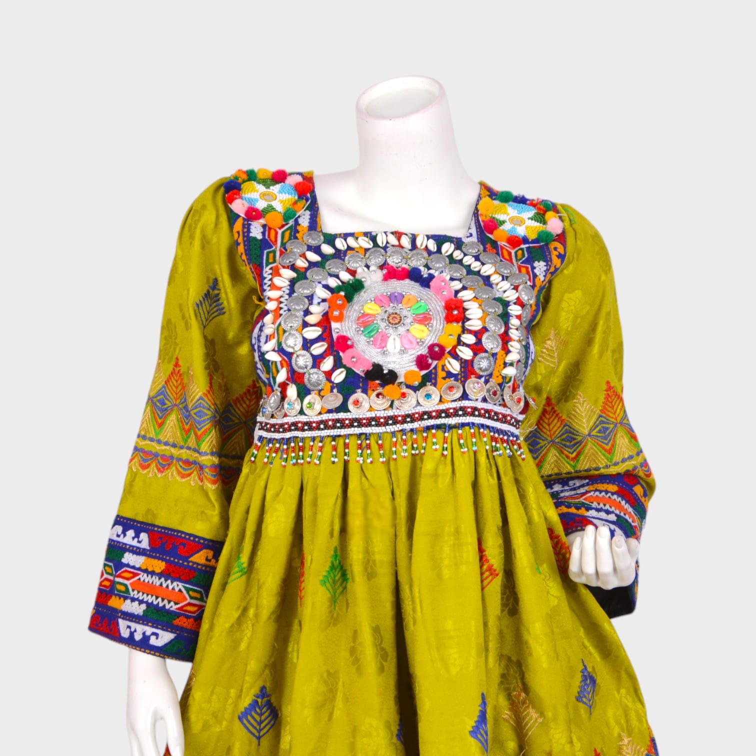 Zarina Bloom – Lime Green Afghani Dress Set