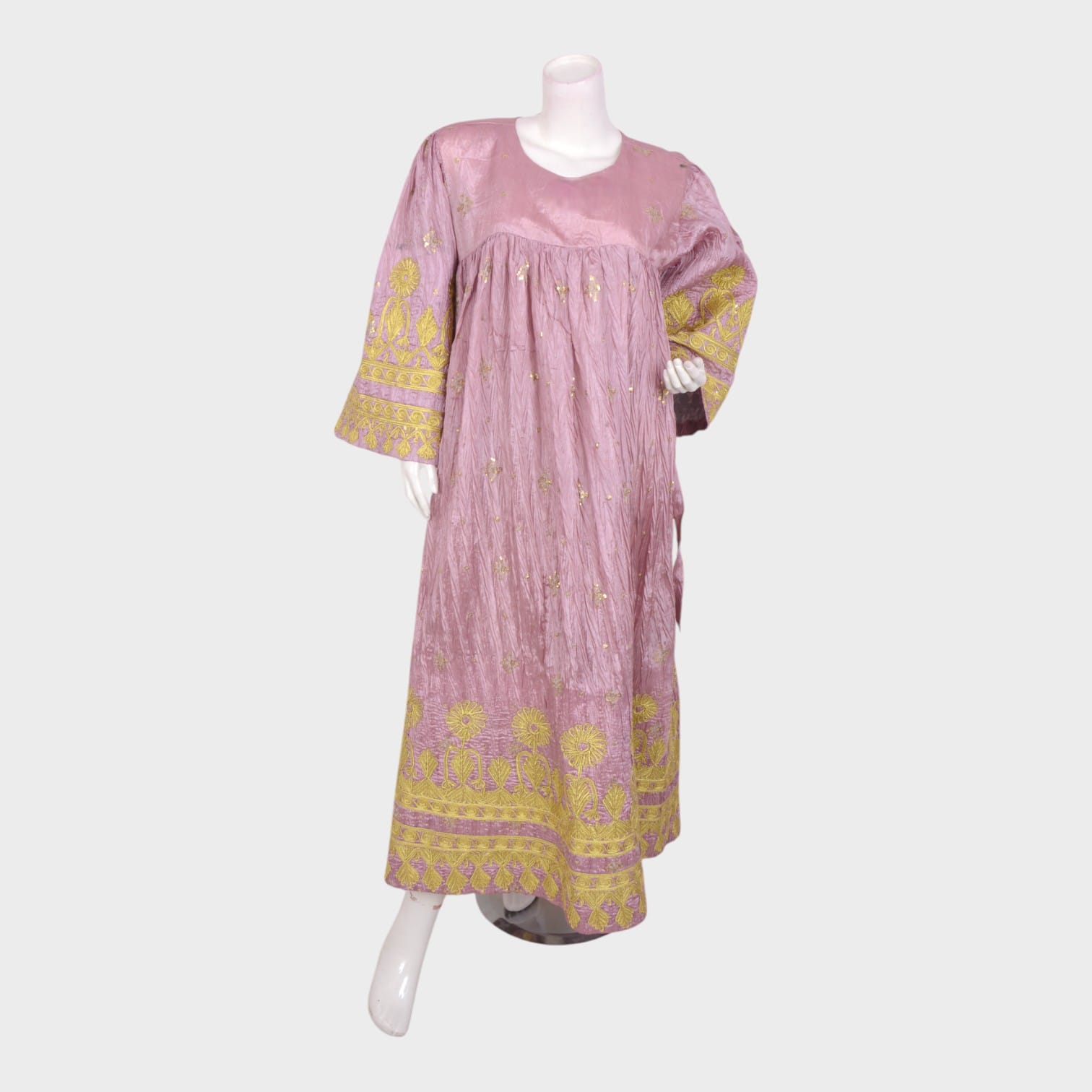 Blush Noor – Light Pink Embroidered Afghani Dress