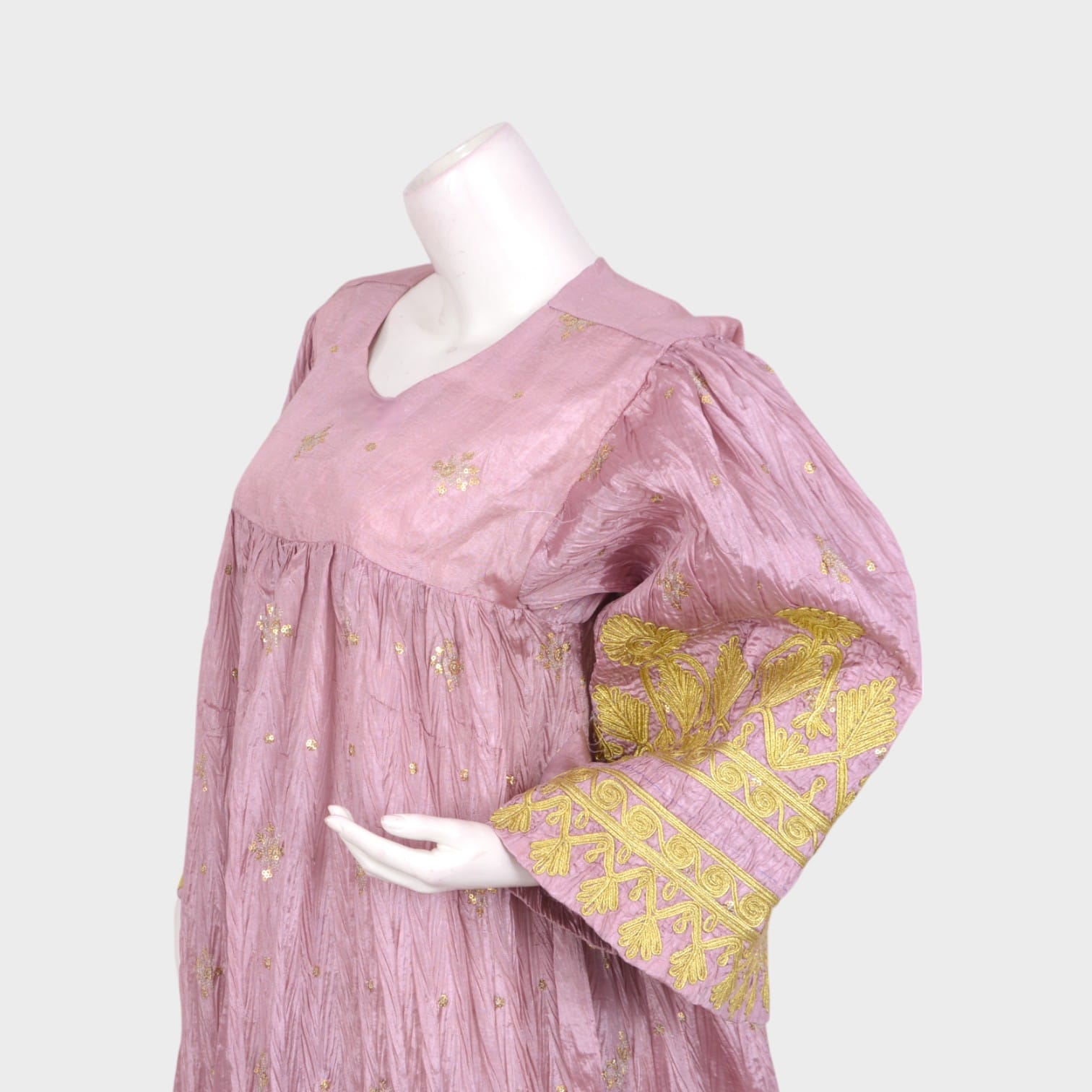 Blush Noor – Light Pink Embroidered Afghani Dress