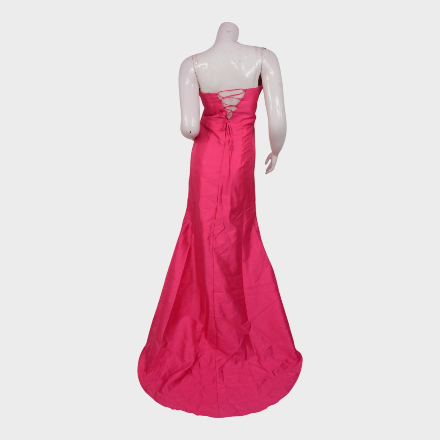 Fuchsia Flame – Satin Evening Gown