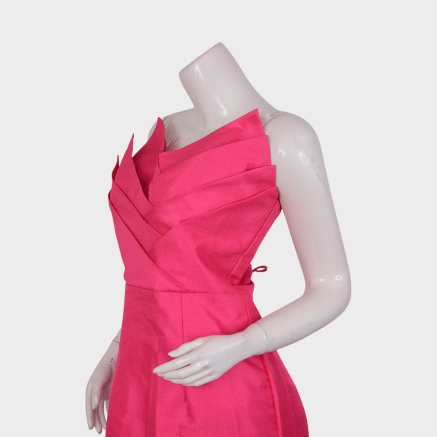 Fuchsia Flame – Satin Evening Gown