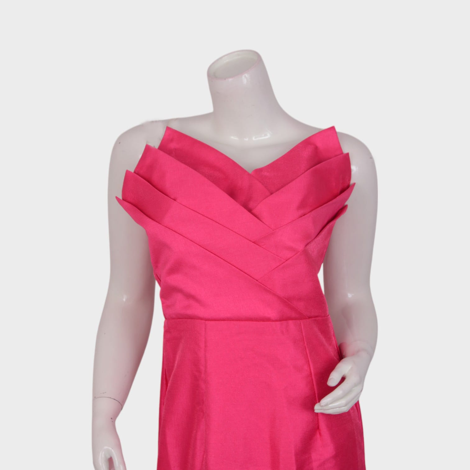 Fuchsia Flame – Satin Evening Gown