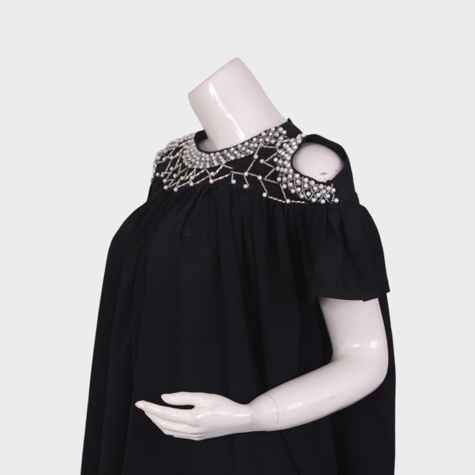 Midnight Halo – Embellished High-Low Black Top