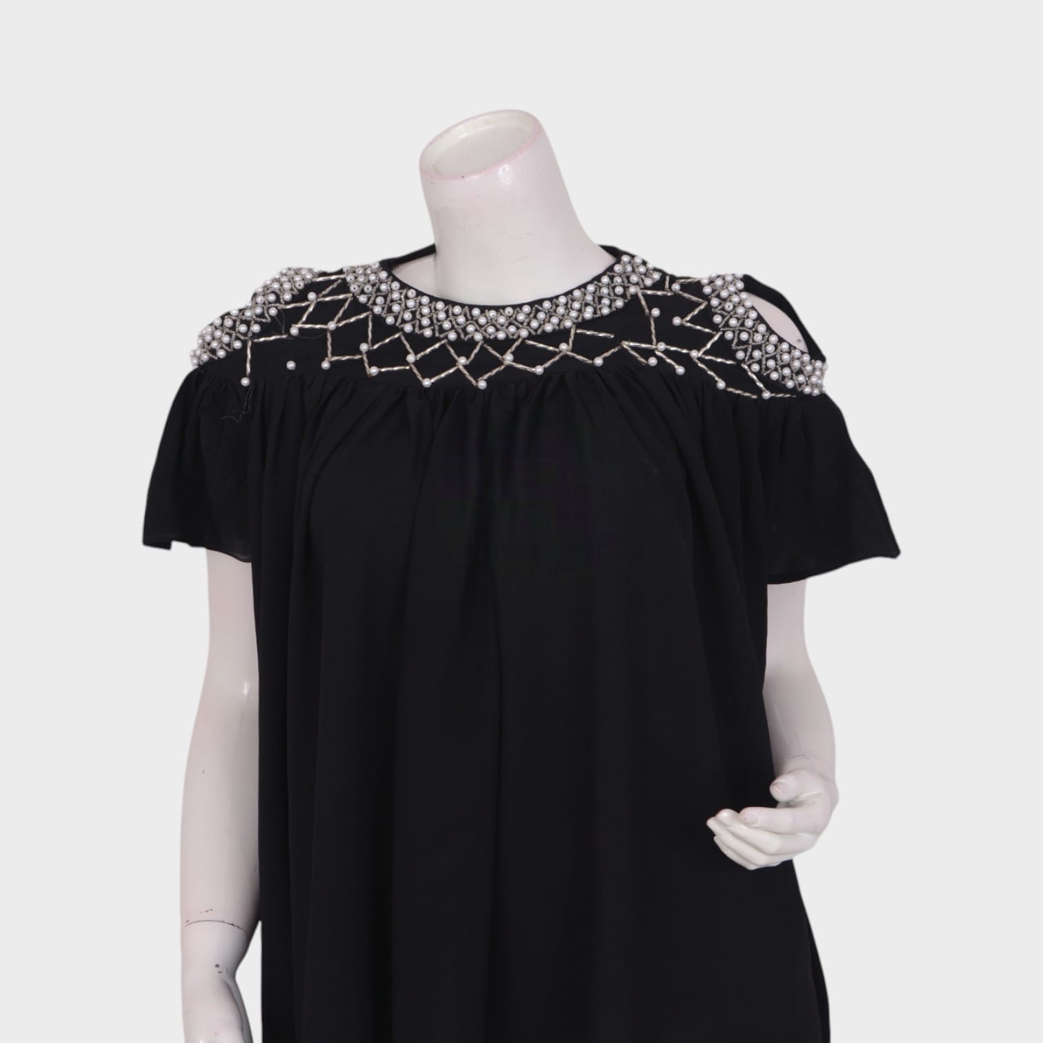 Midnight Halo – Embellished High-Low Black Top