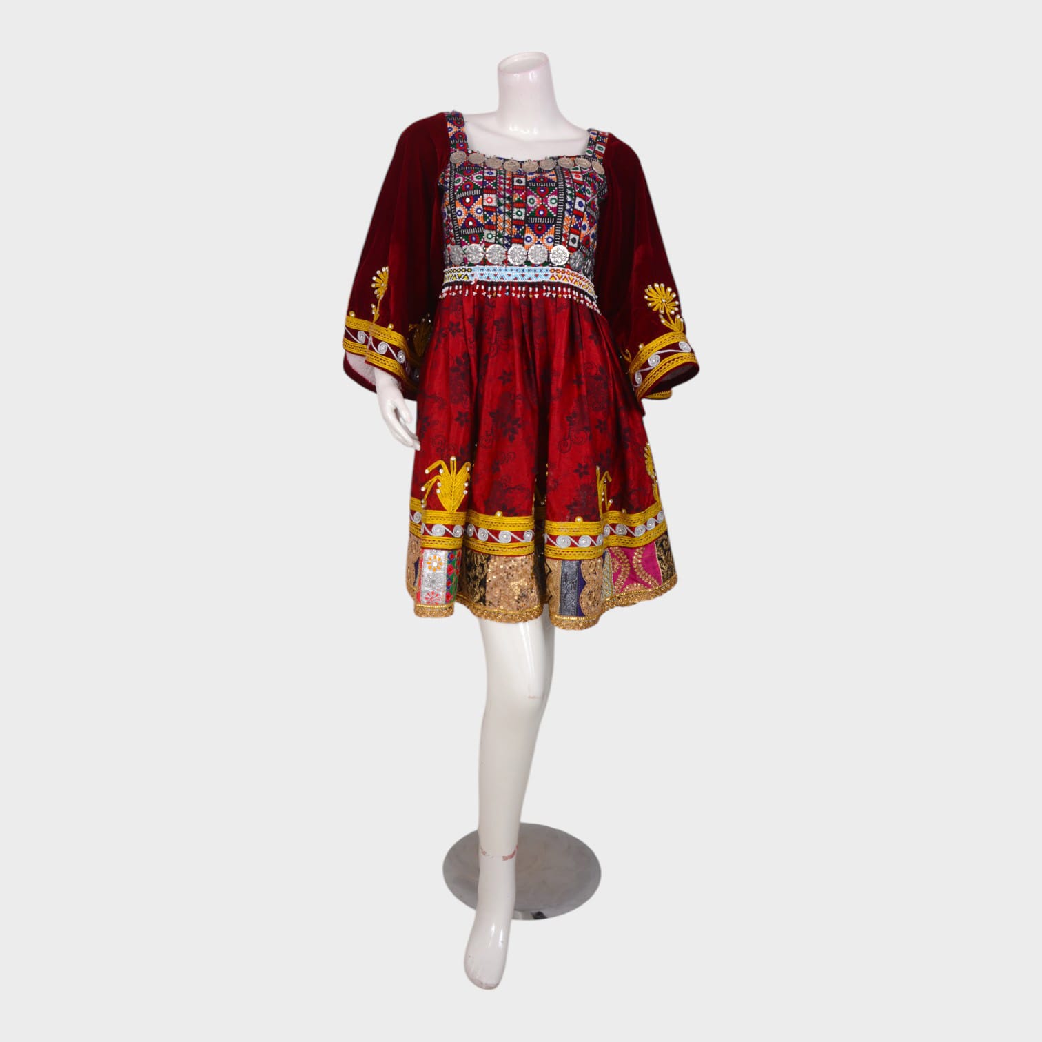 Roya Flame – Short Traditional Afghani Dress