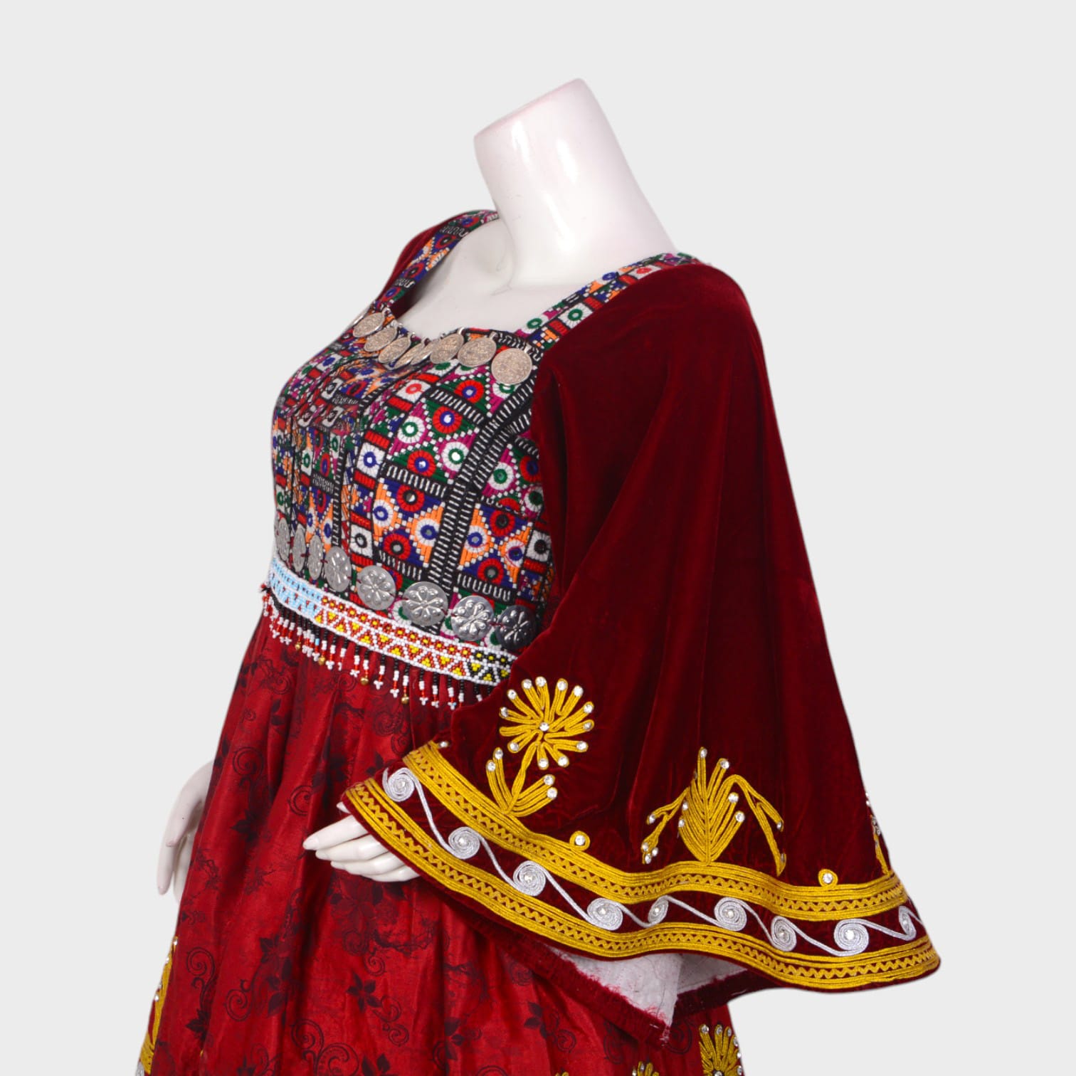 Roya Flame – Short Traditional Afghani Dress