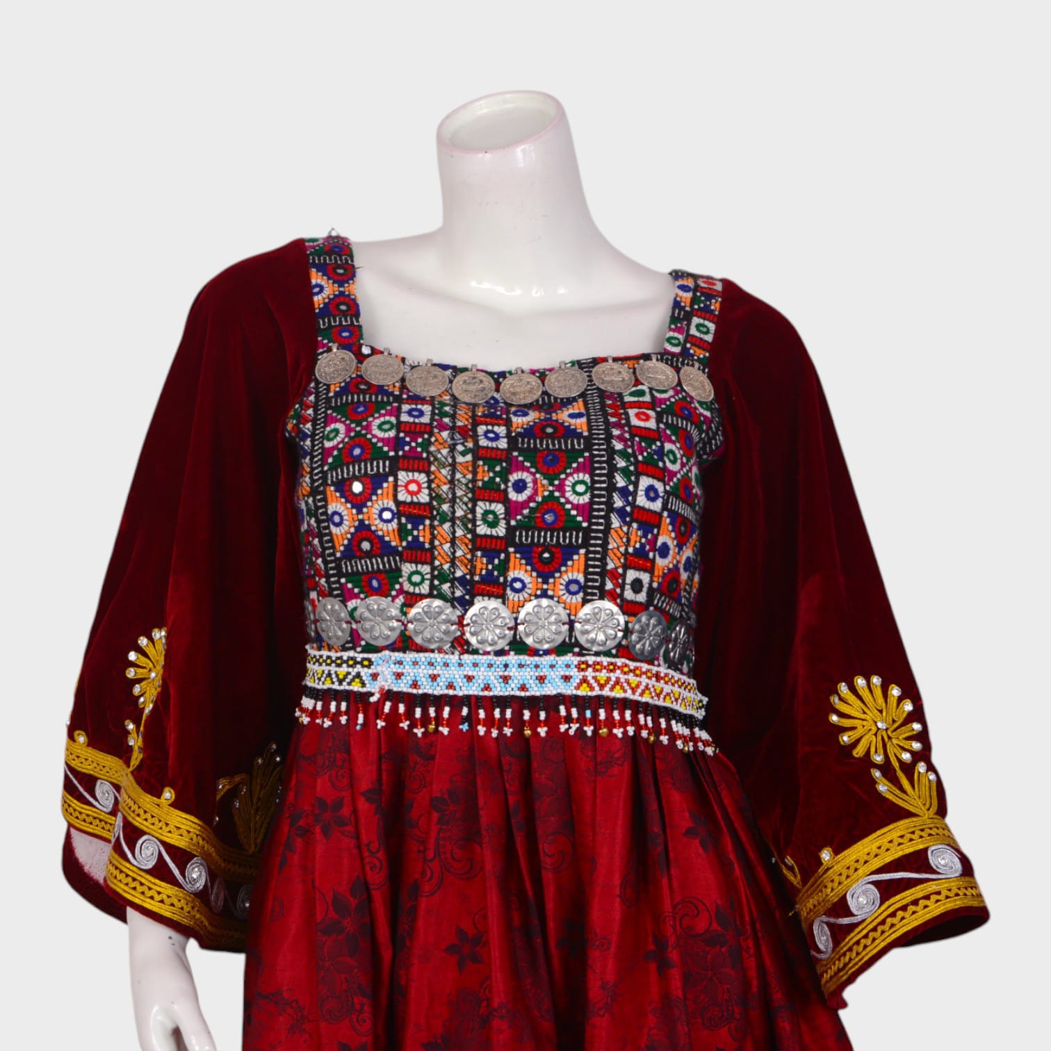 Roya Flame – Short Traditional Afghani Dress