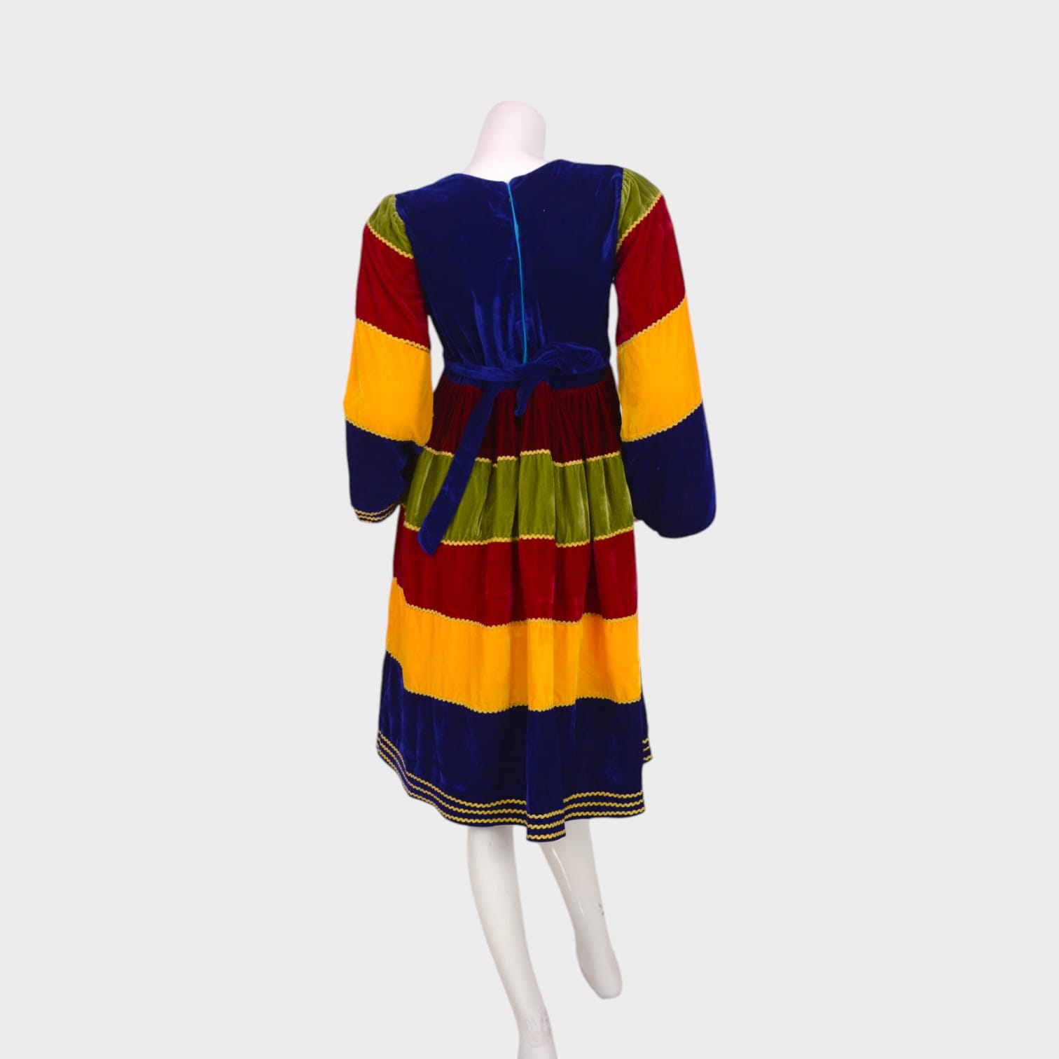 Bahaar Melody – Multicolor Velvet Afghani Dress