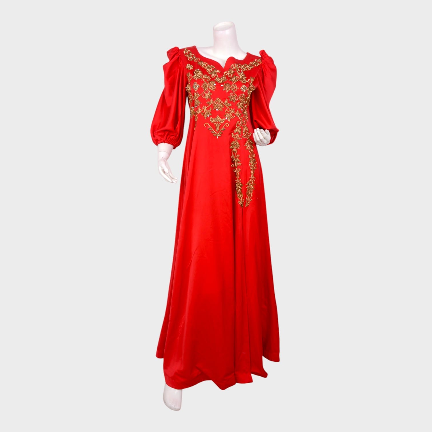 Red Embroidered Gown