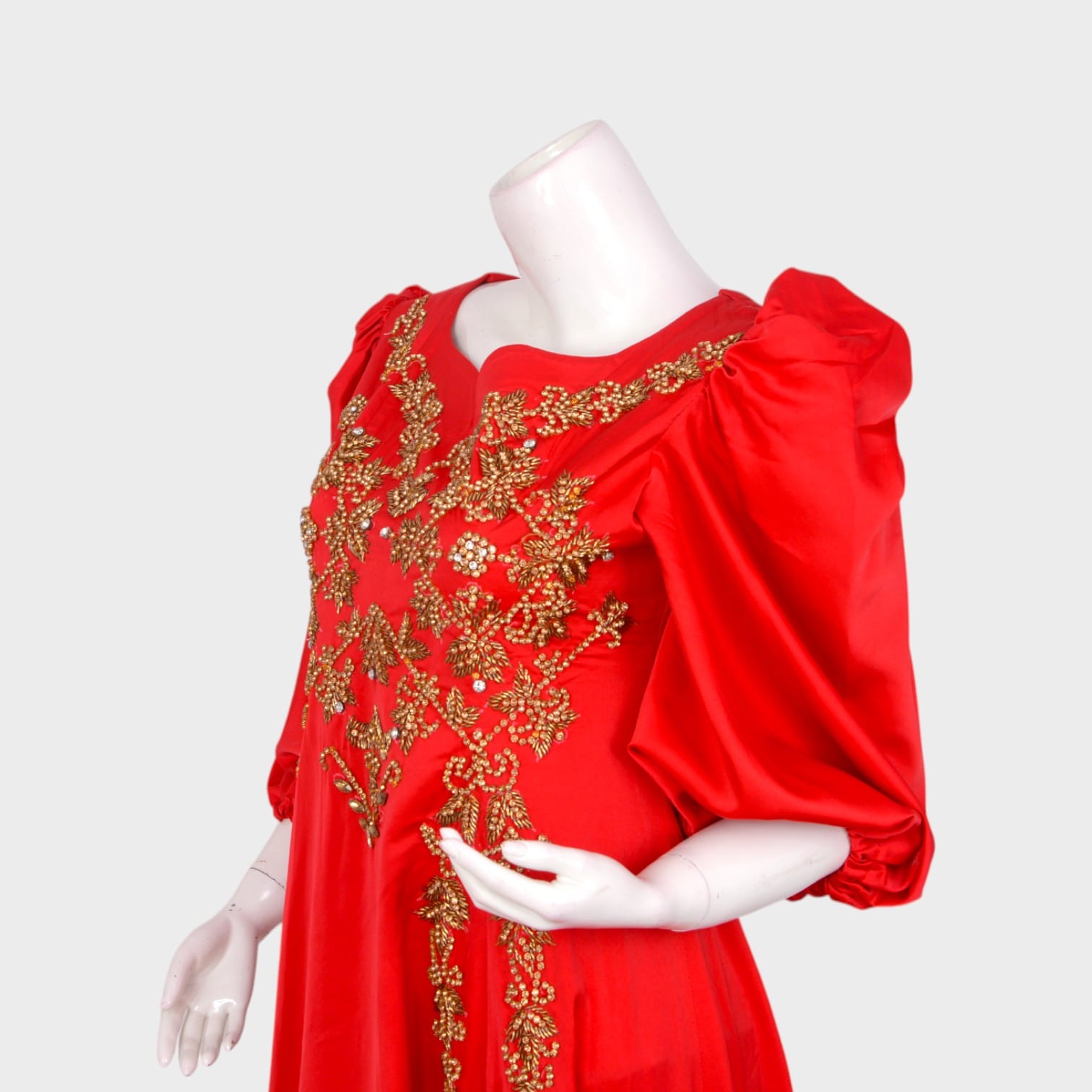 Red Embroidered Gown