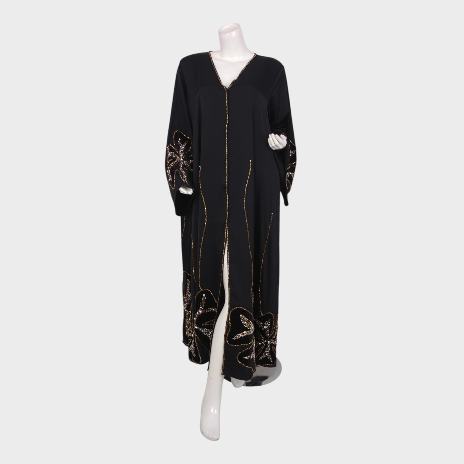 Layali Noir – Embellished Black Chapan (top)