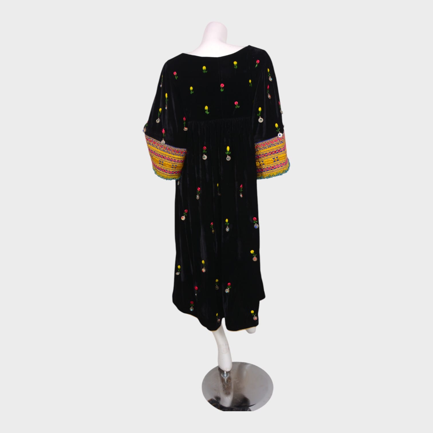 Rangina Bloom – Black Velvet Embroidered Dress