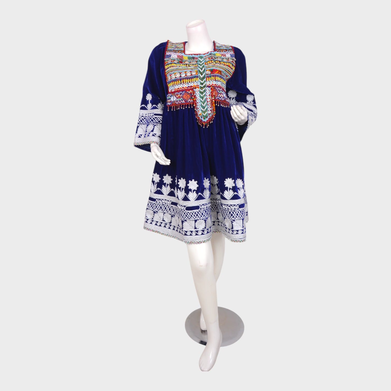 Shireen Sapphire – Short Royal Blue Afghani Dress