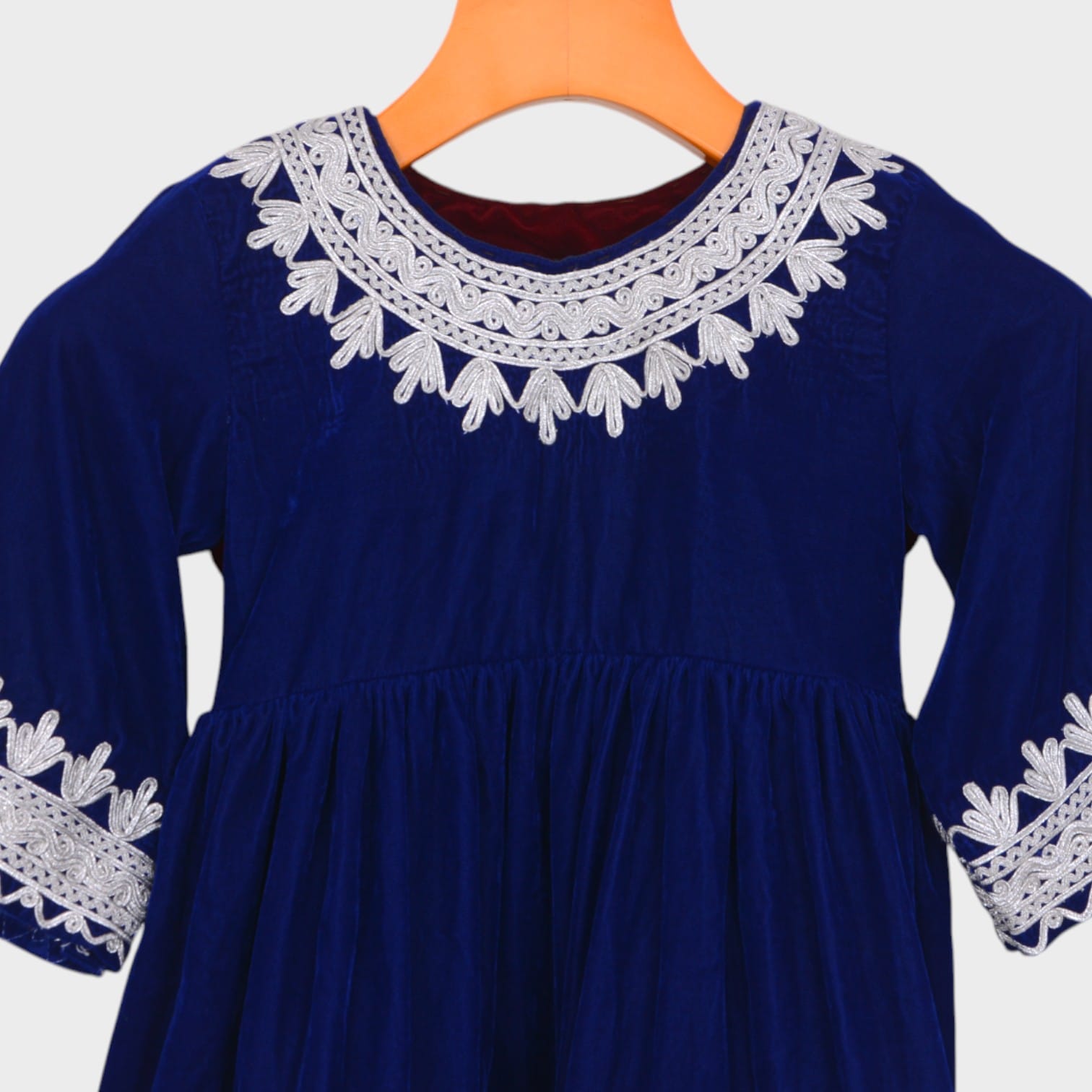 Sahar Mini – Girls' Royal Blue Afghani Dress