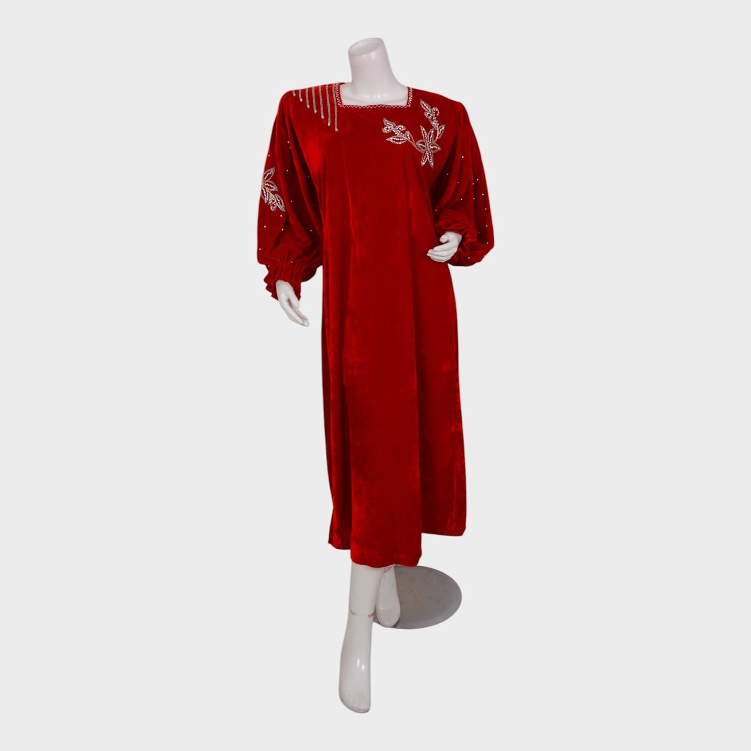 Zunaira Rouge – Red Velvet Embroidered Dress