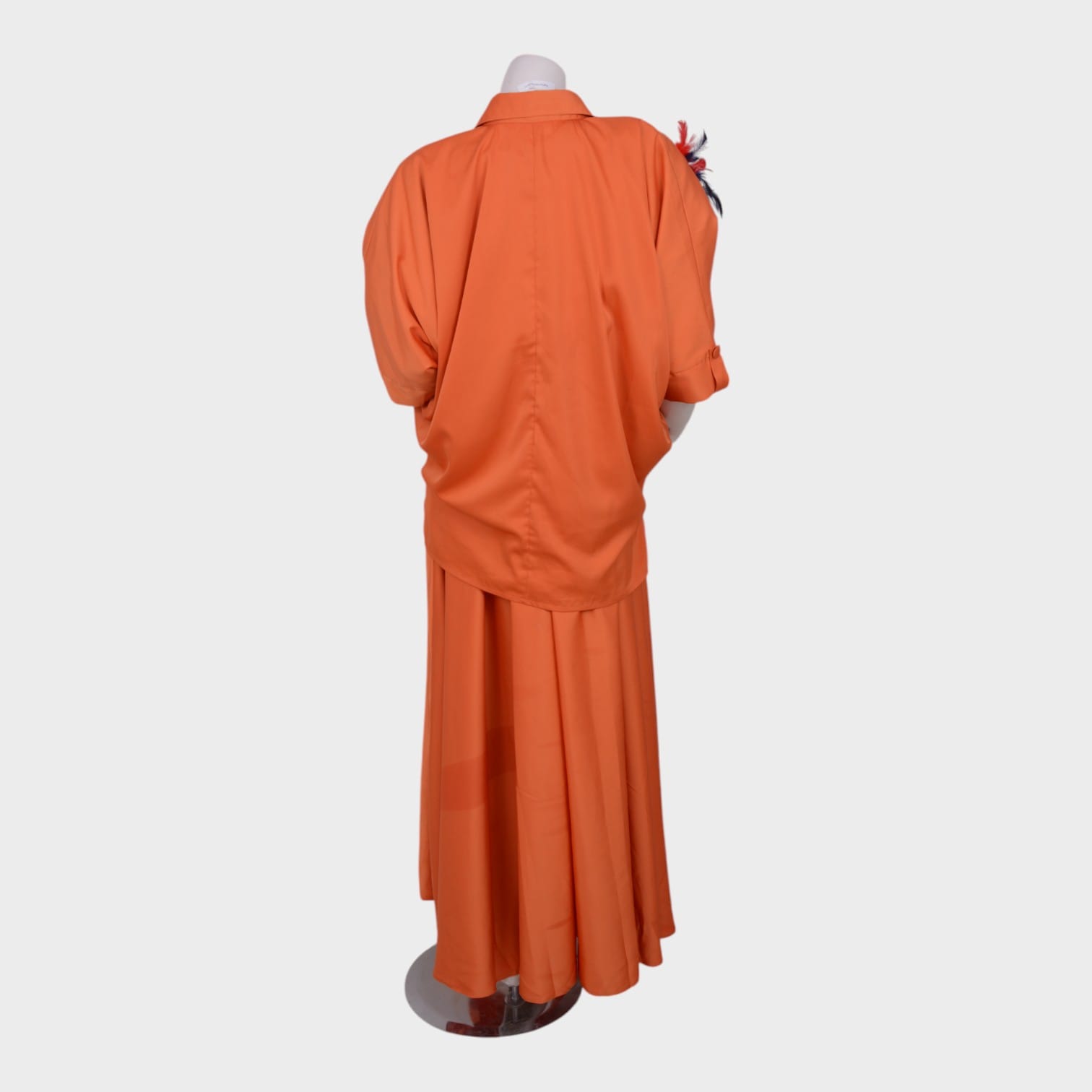Clementine Flow – Feather Accent Maxi Set