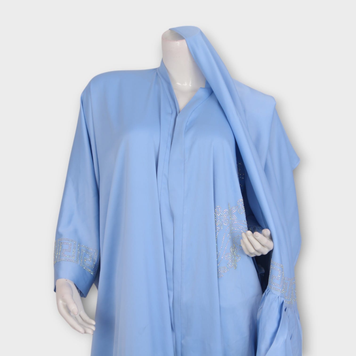 Sky Veil – Embellished Abaya Set