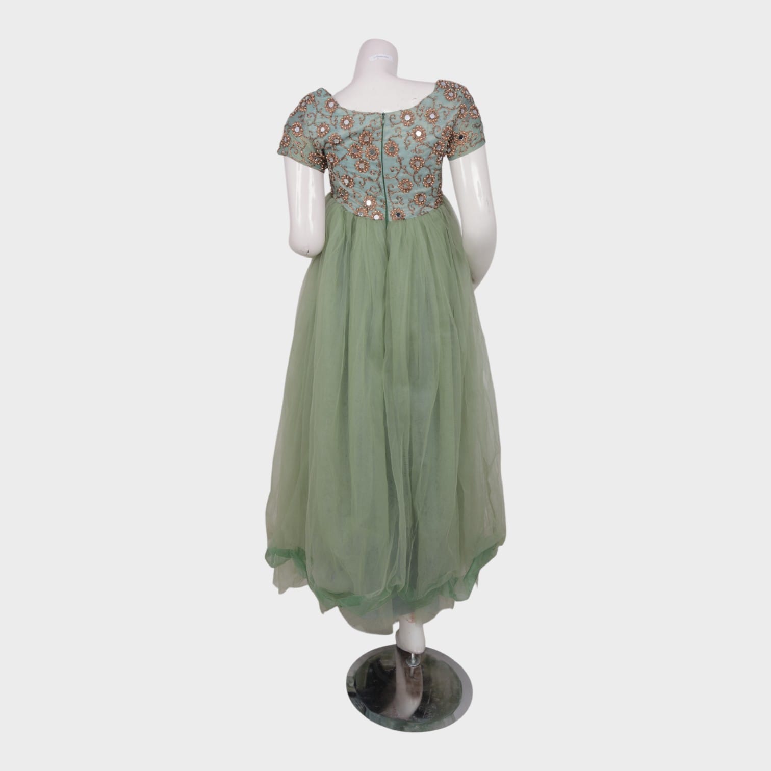Mint Blossom – Embroidered Tulle Gown