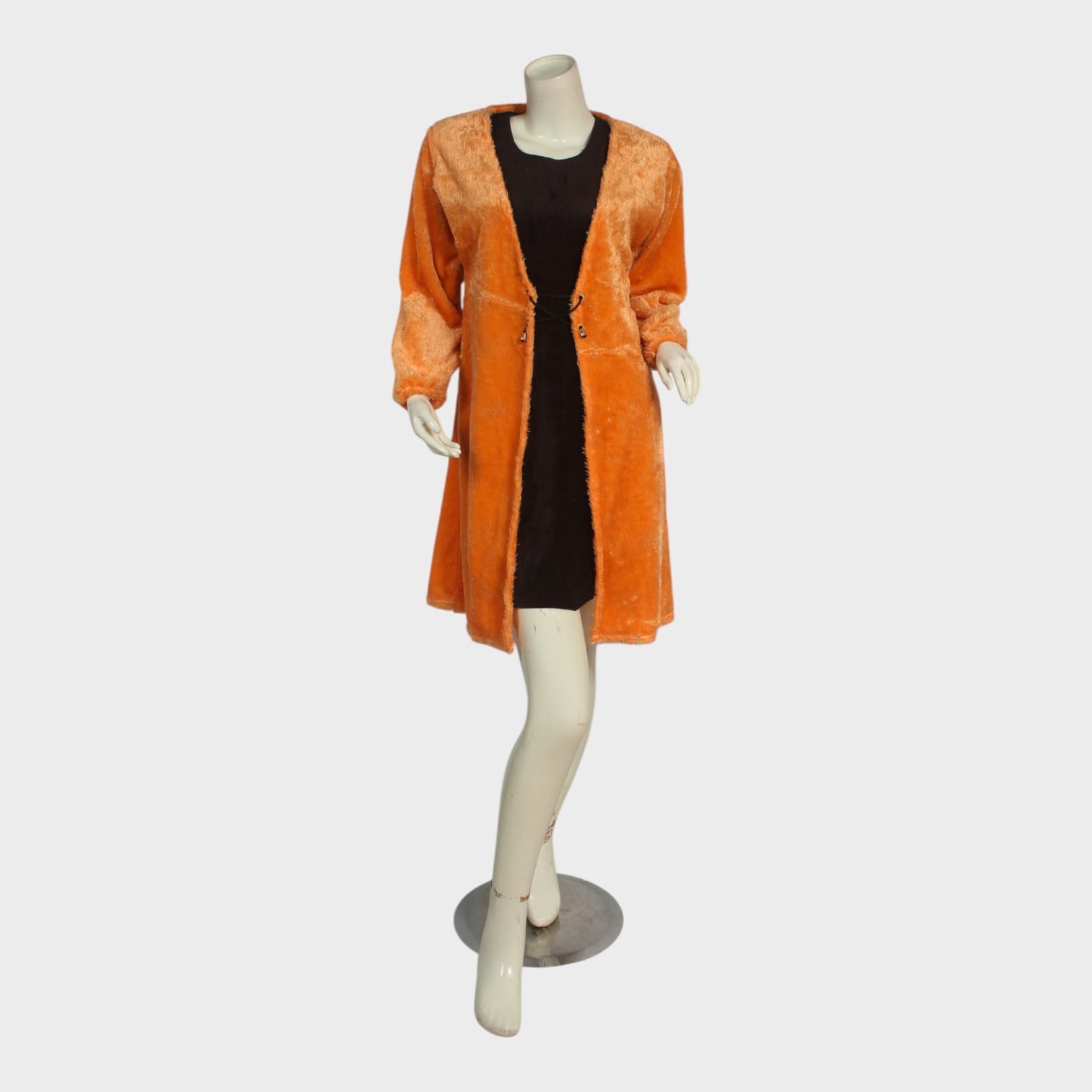 Tangerine Plush Fleece Coat
