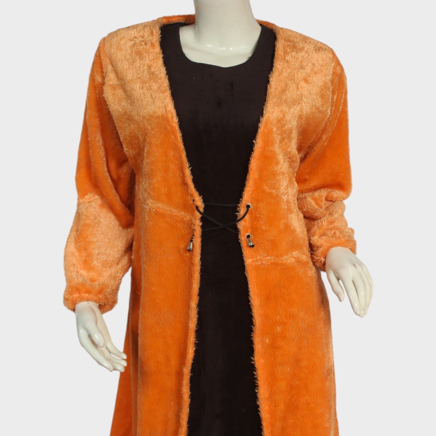 Tangerine Plush Fleece Coat