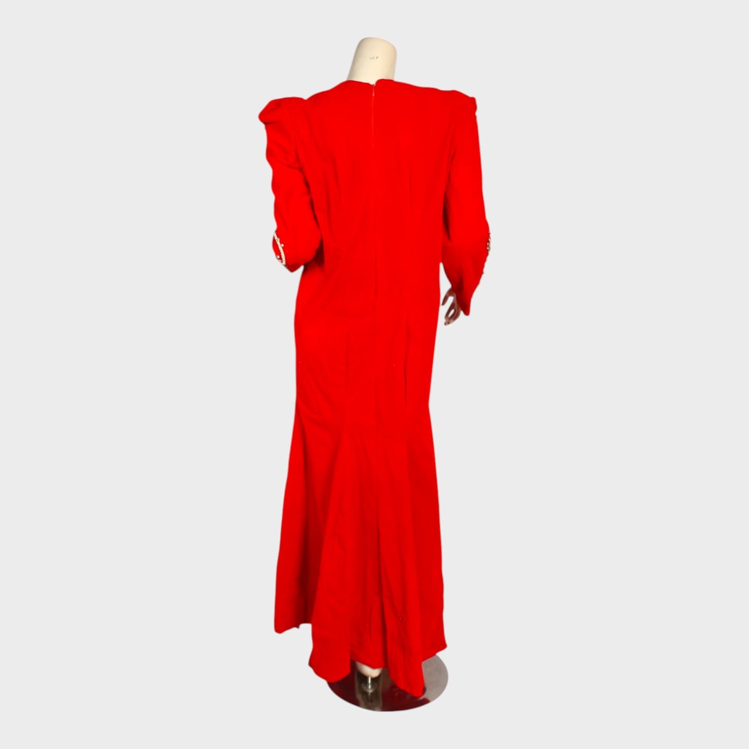 Crimson Wave Embellished Gown