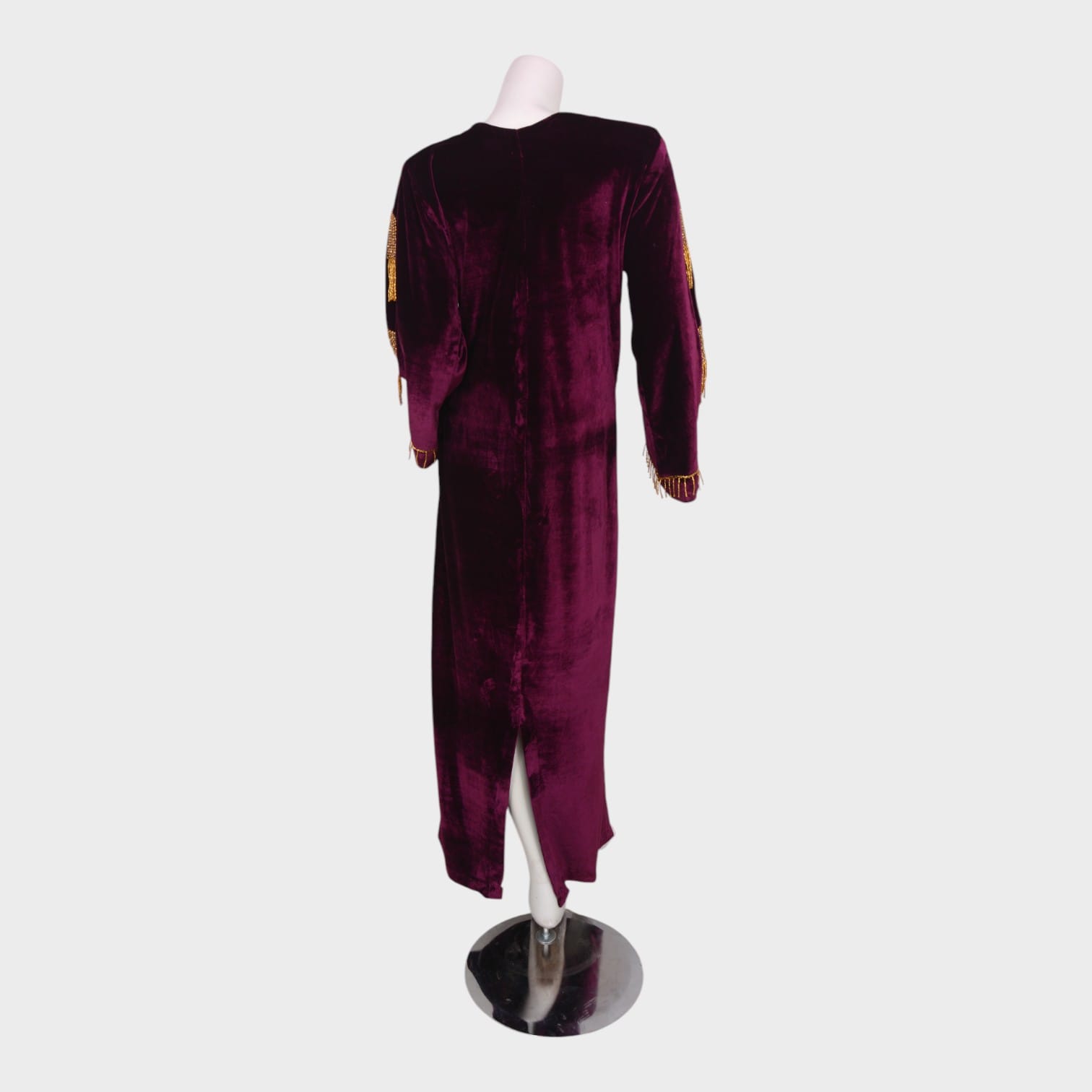 Royal Maroon Velvet Tassel Dress
