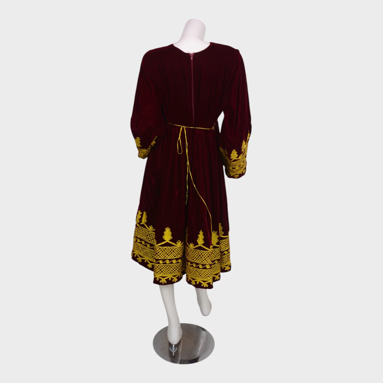 Golden Crest Velvet Dress
