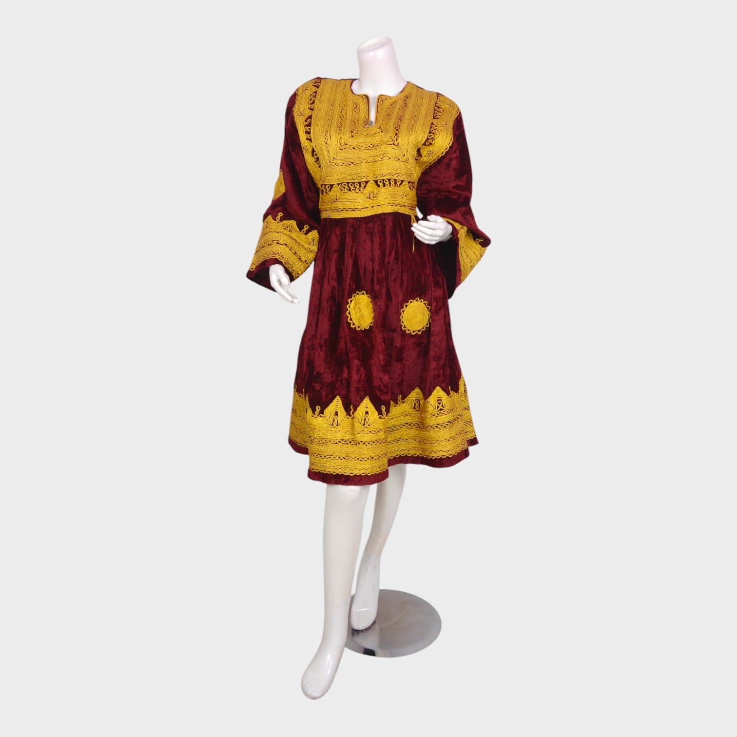 Golden Crest Velvet Dress