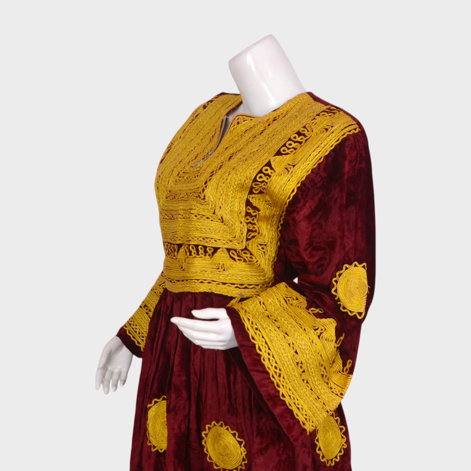 Golden Crest Velvet Dress