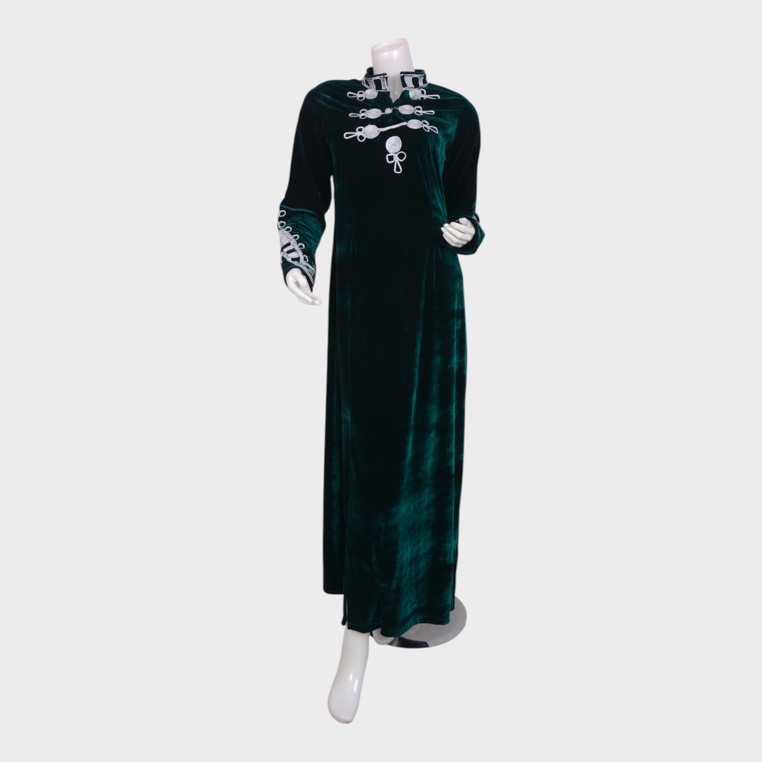 Emerald Echo Velvet Dress