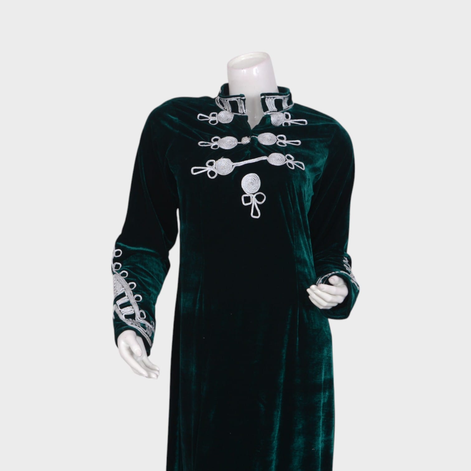 Emerald Echo Velvet Dress