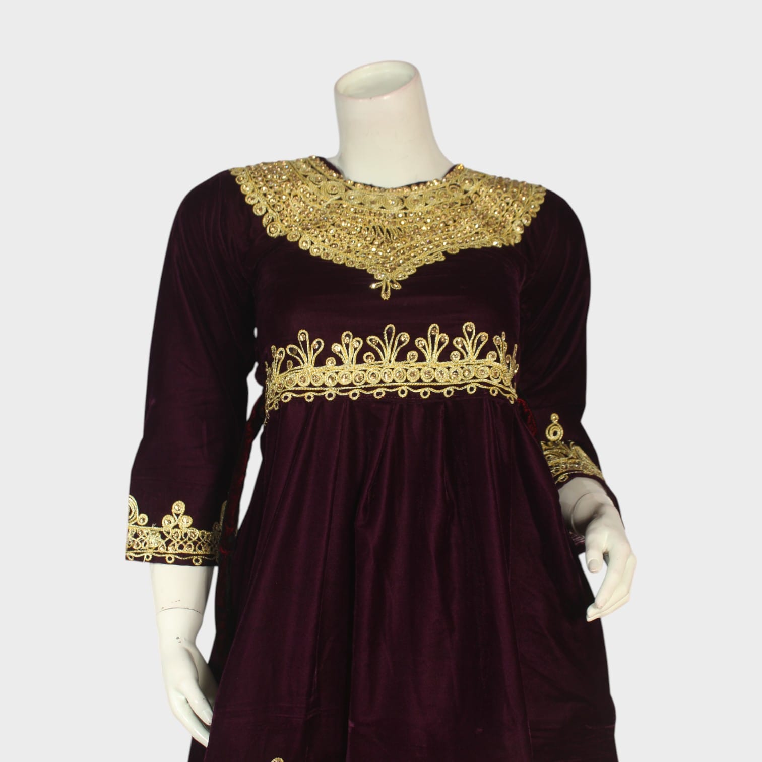 Maroon Majesty Embroidered Set
