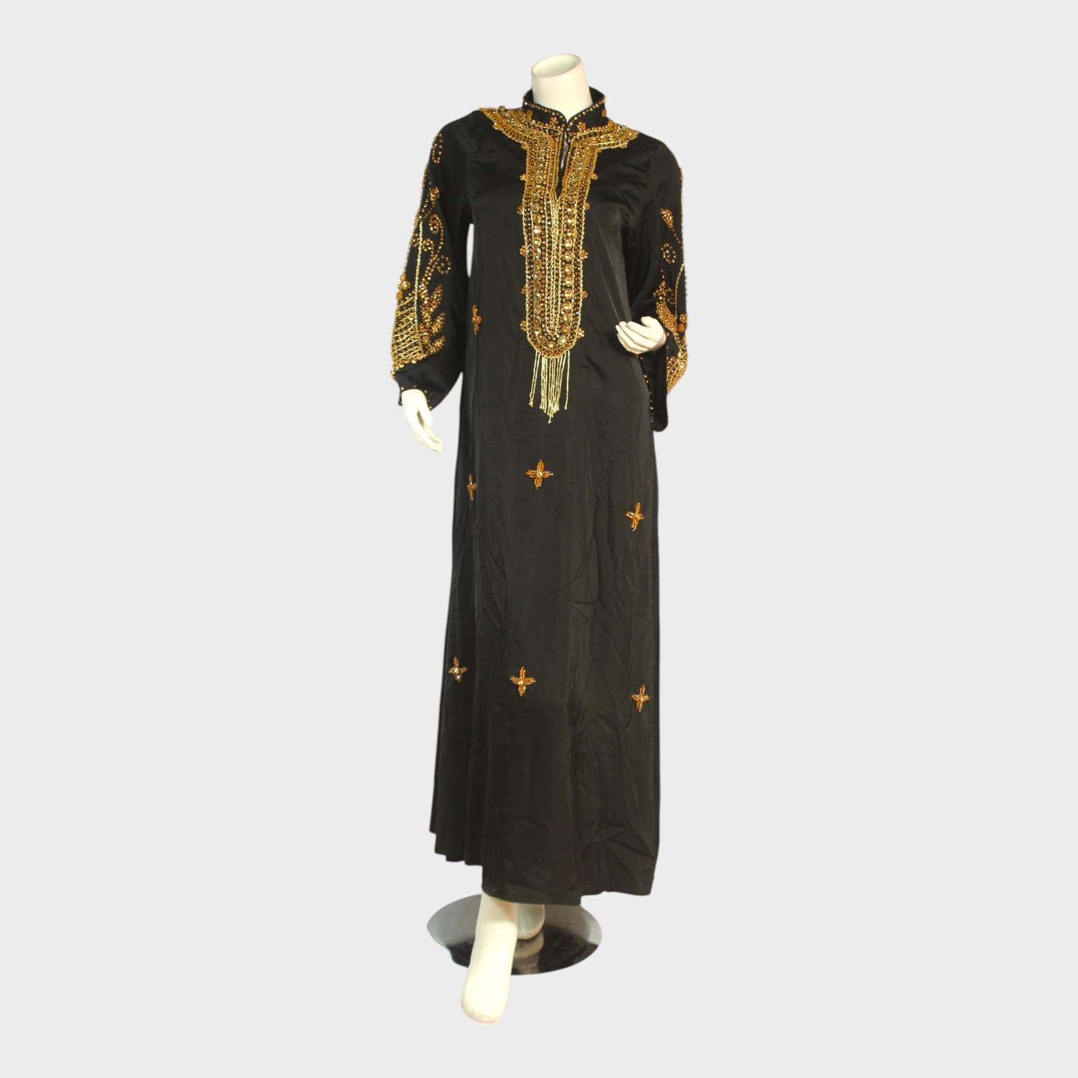 Midnight Gold Embroidered Dress