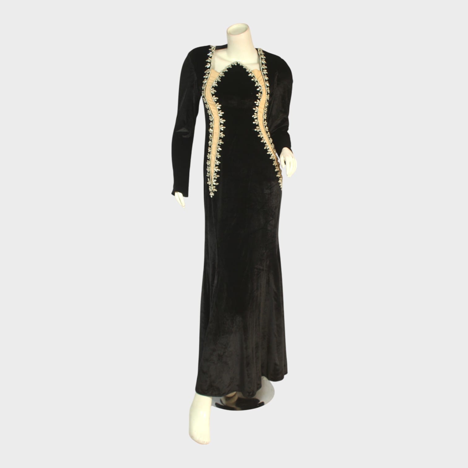 Black Orchid Velvet Evening Gown