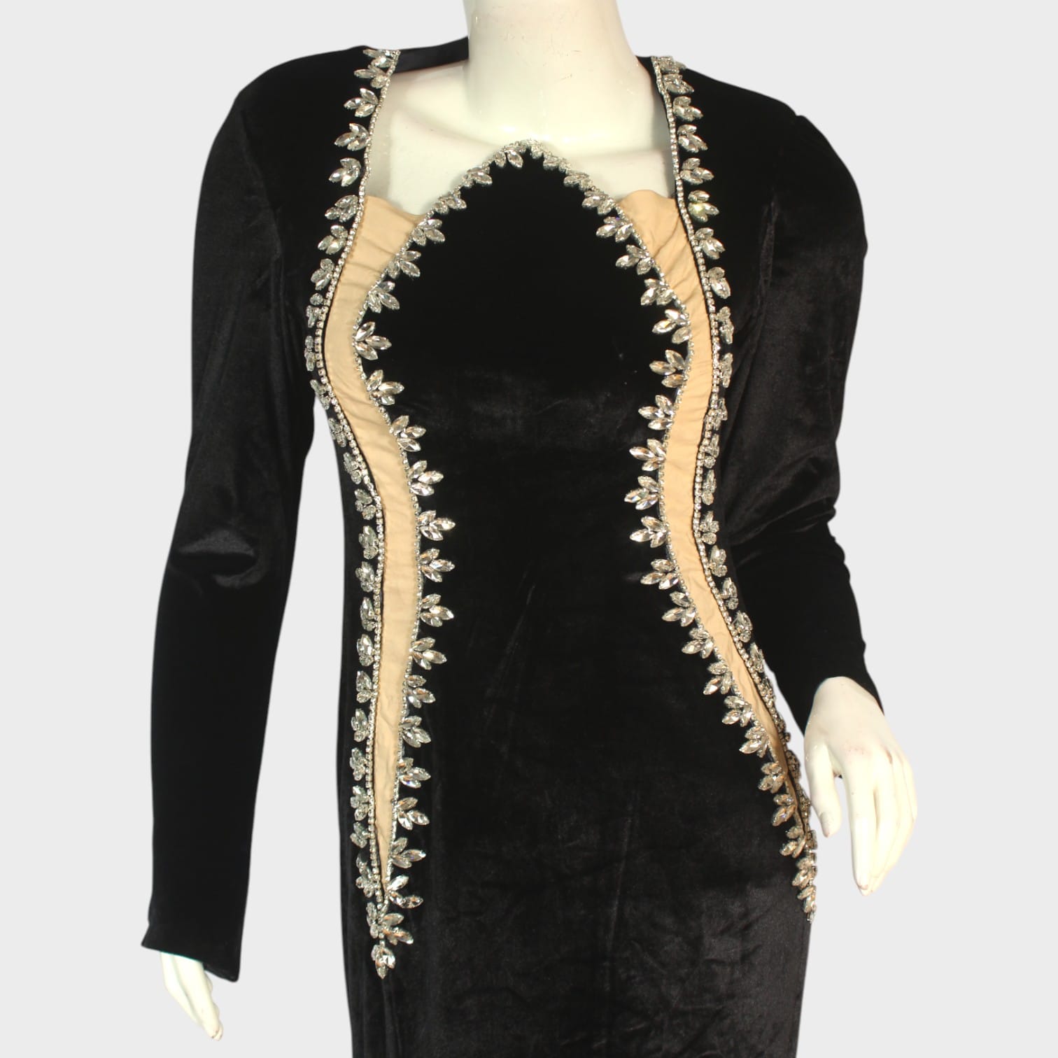Black Orchid Velvet Evening Gown