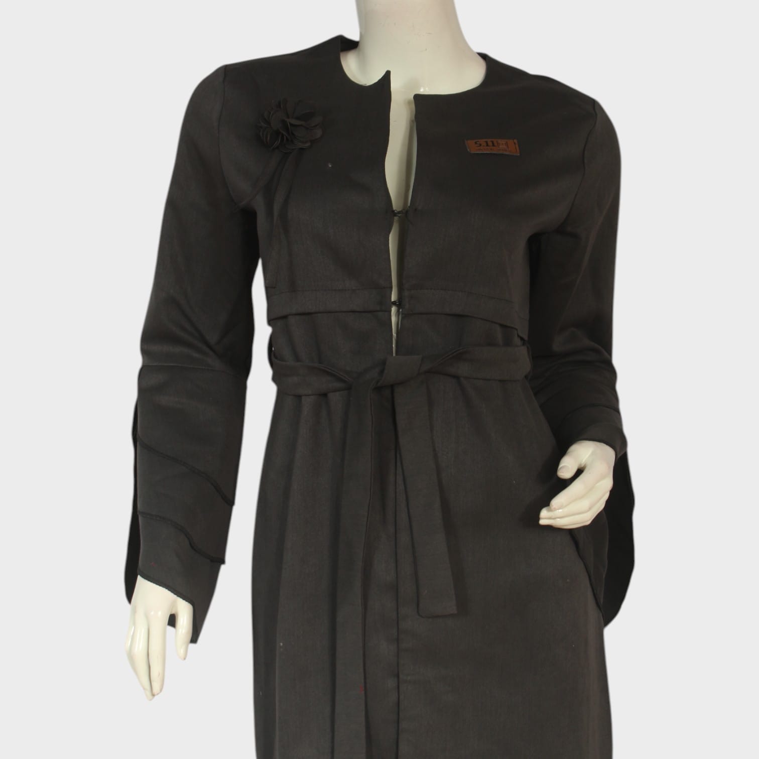 Noir Belted Zip Dress