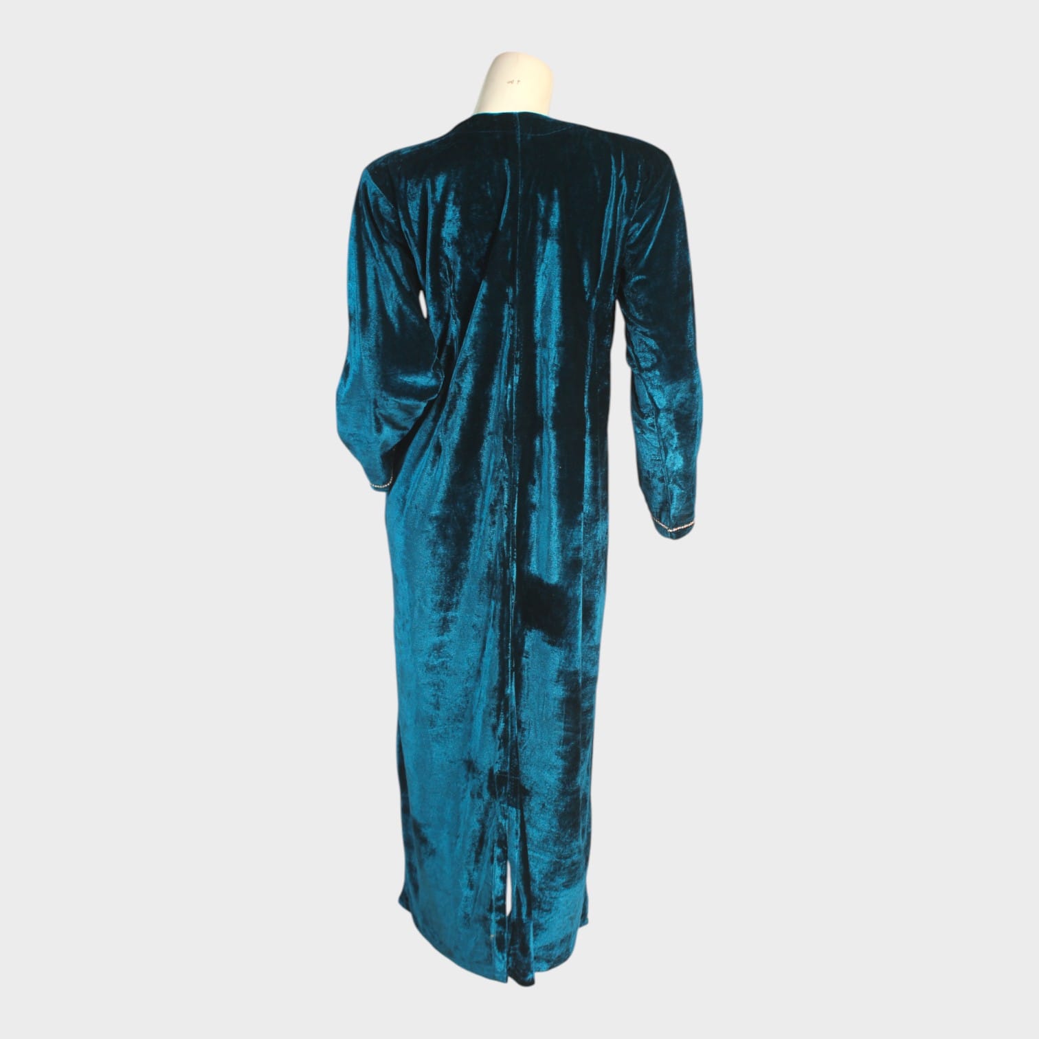 Teal Mirage Velvet Kaftan