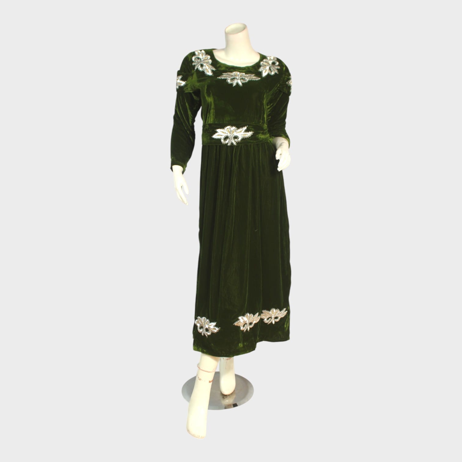 Emerald Bloom Velvet Gown