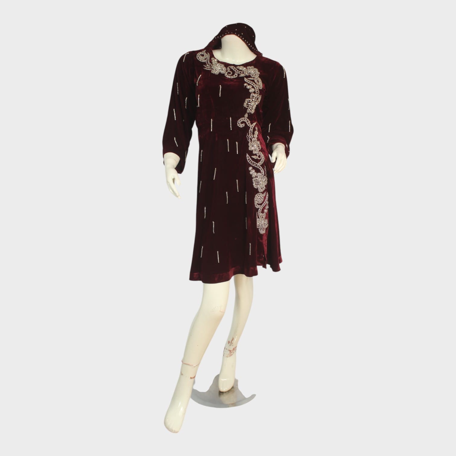 Wine Royale Velvet Dress