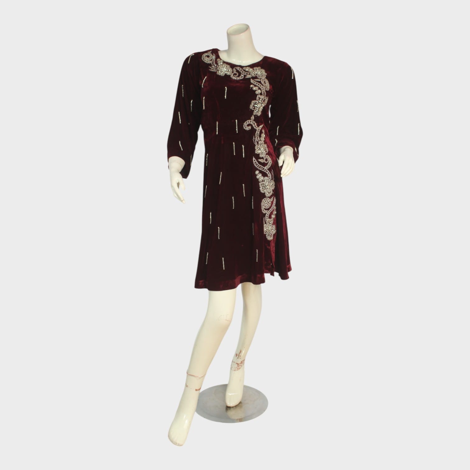 Wine Royale Velvet Dress