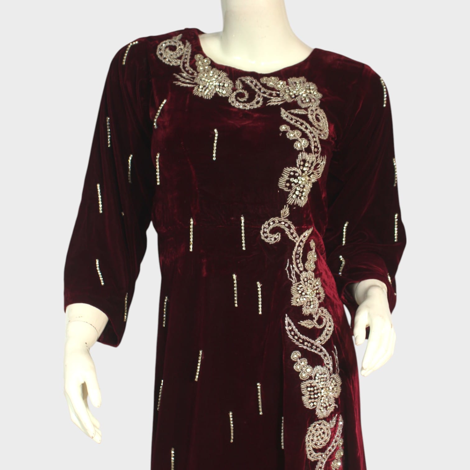 Wine Royale Velvet Dress