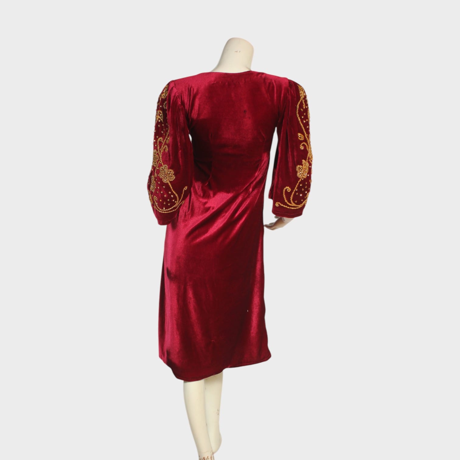 Crimson Majesty Velvet Dress