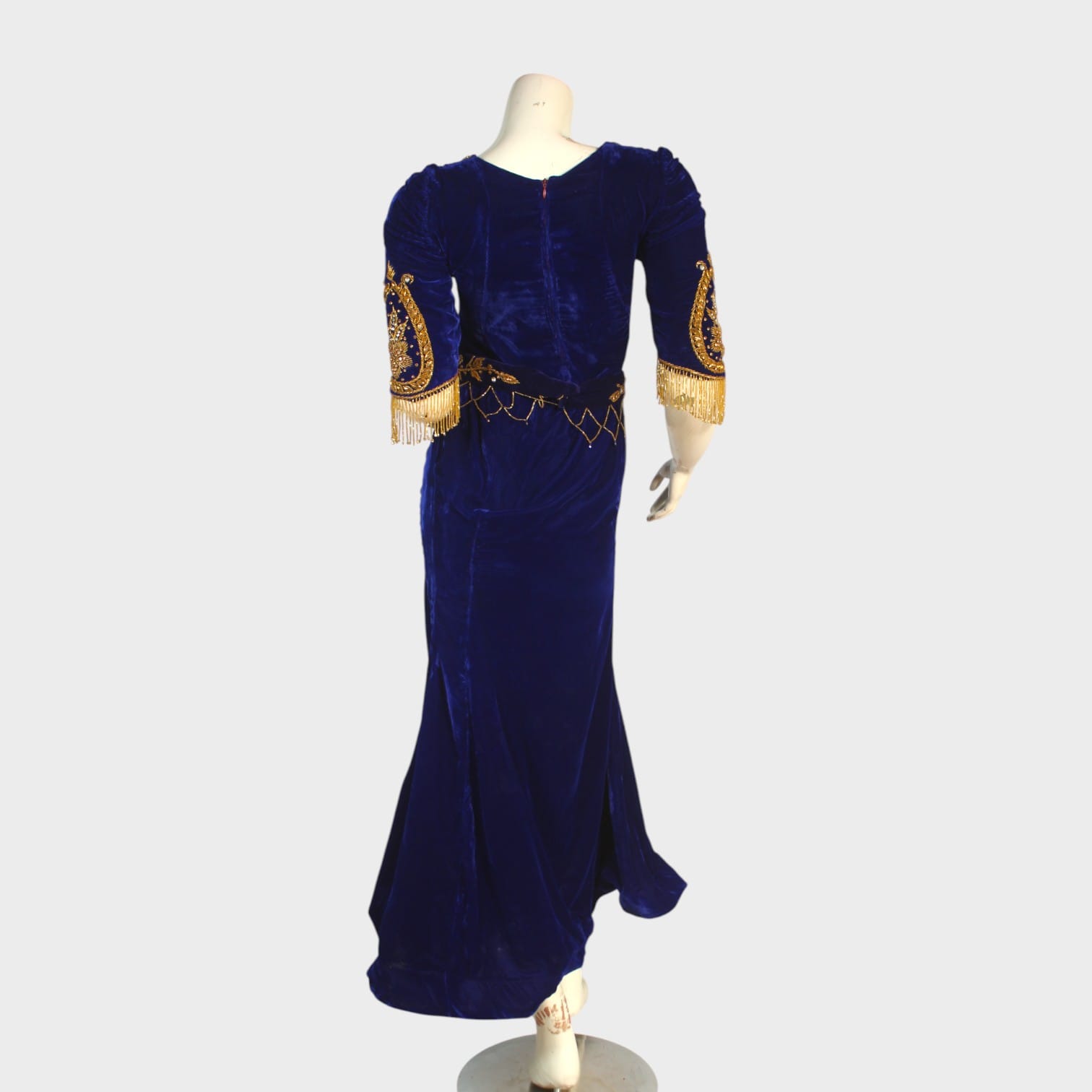 Midnight Royalty Embroidered Velvet Dress