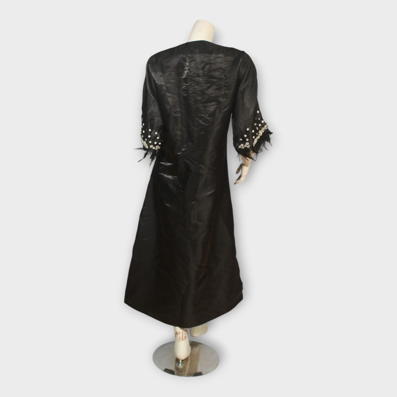Zarina Noir Embroidered Gown Dress