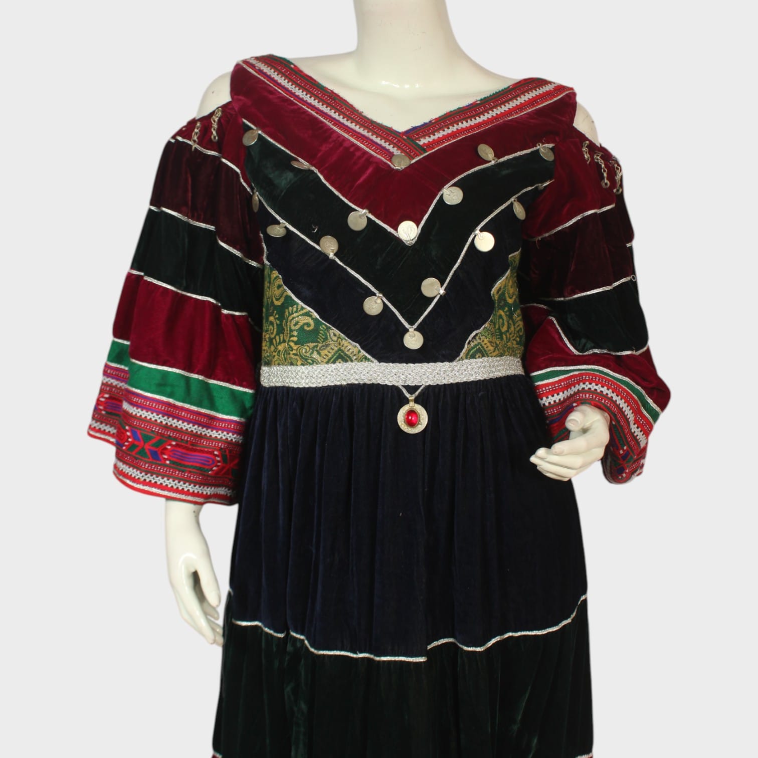 Roya Velvet Patchwork Dress