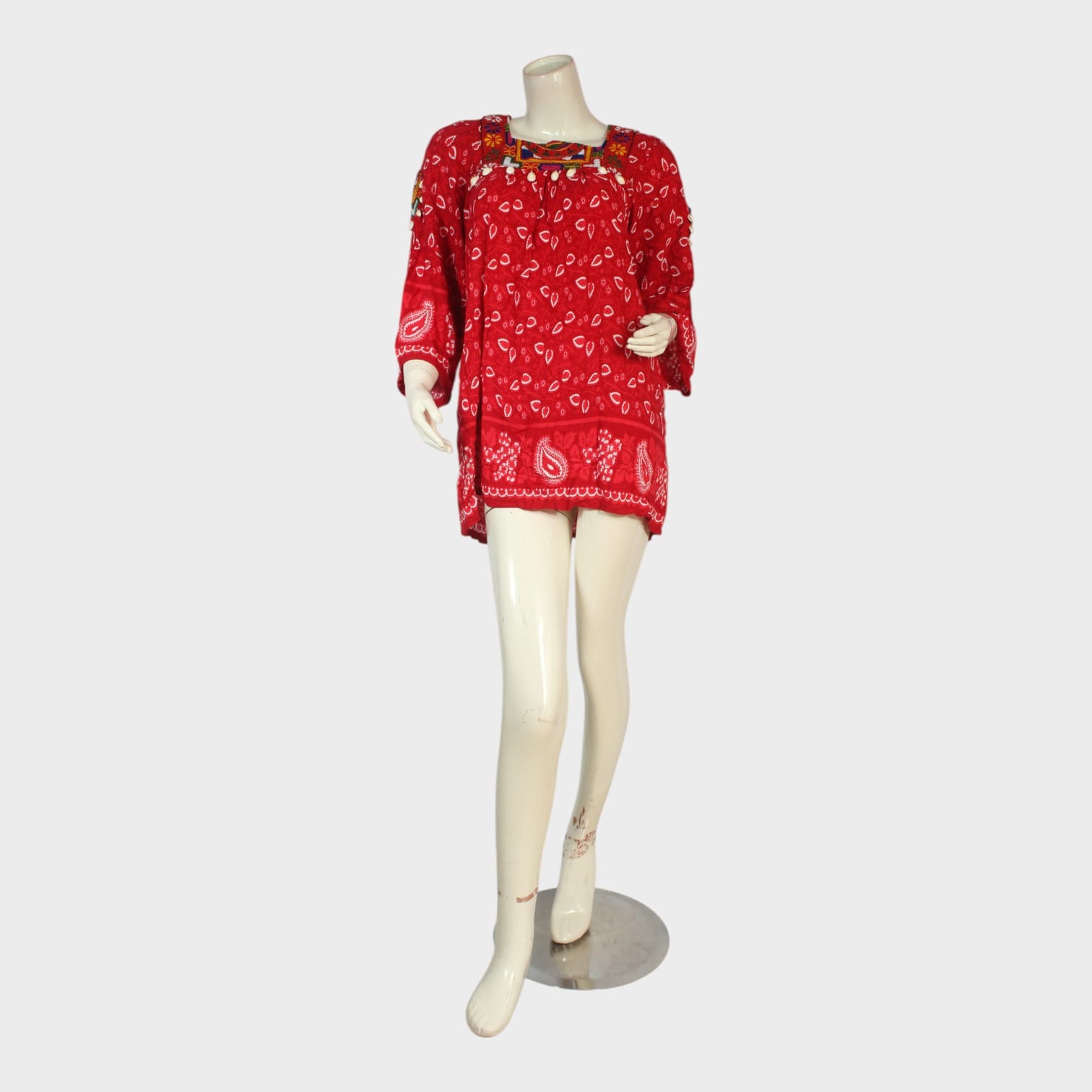 Lal Bahar Bandhani Tunic