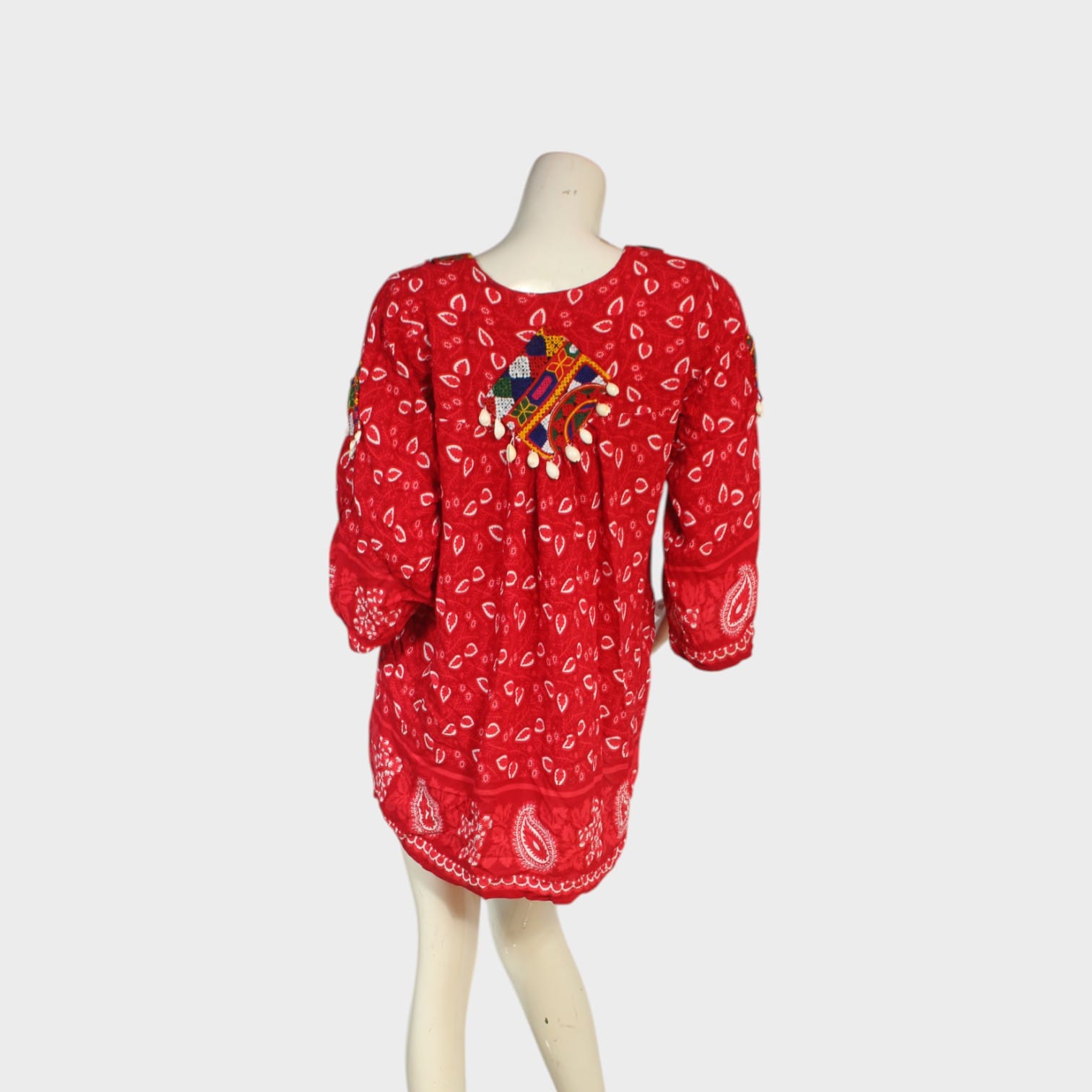 Lal Bahar Bandhani Tunic