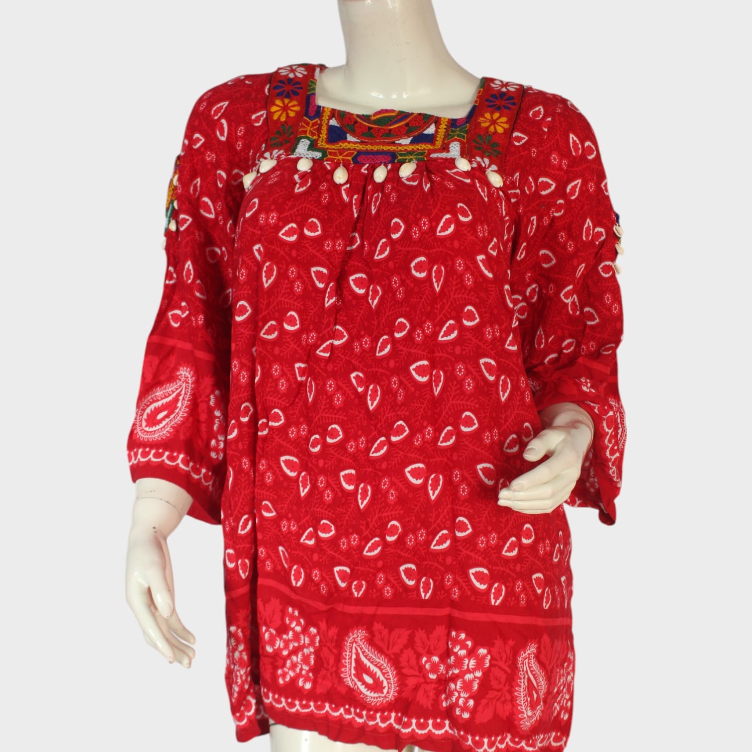 Lal Bahar Bandhani Tunic