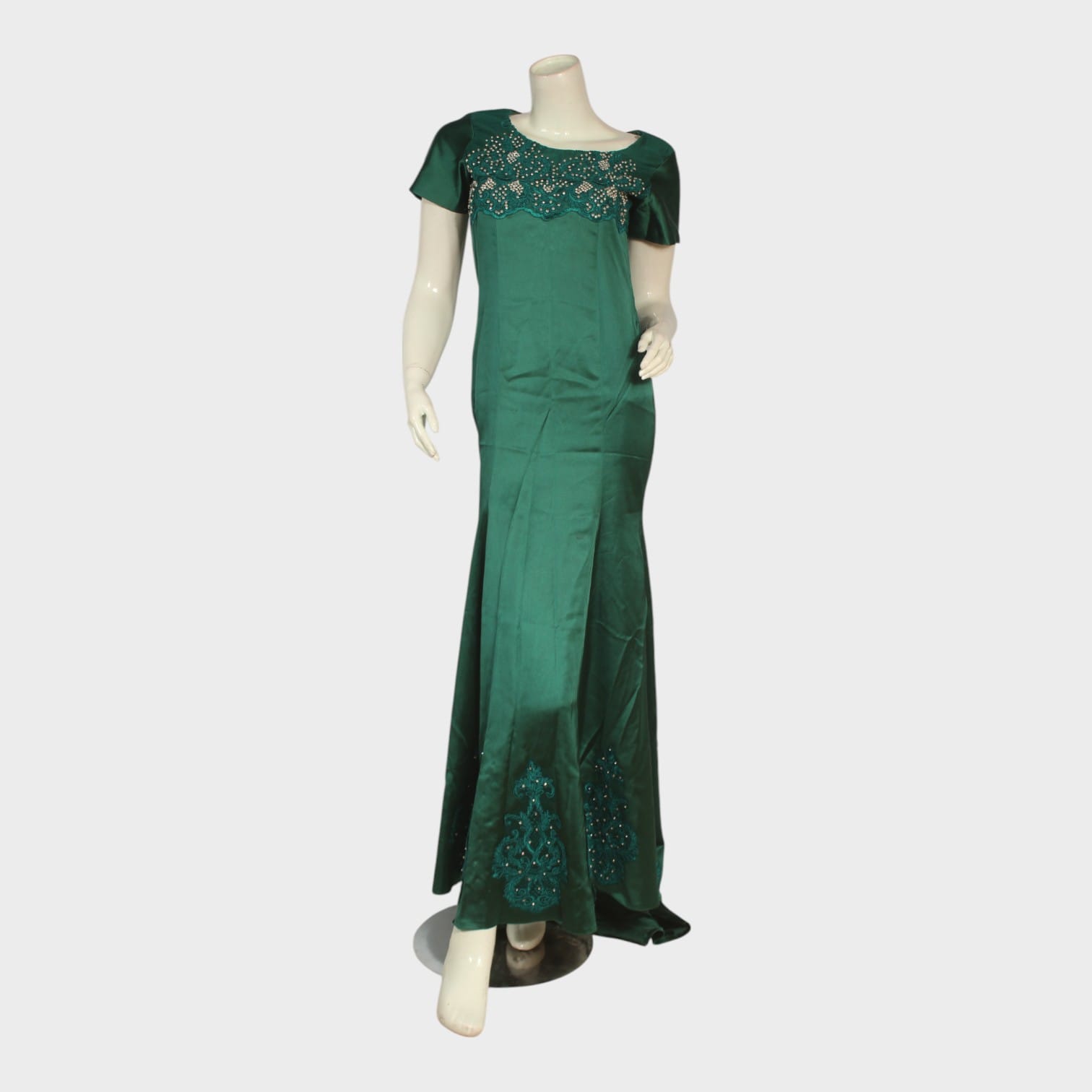 Jade Bloom Evening Gown