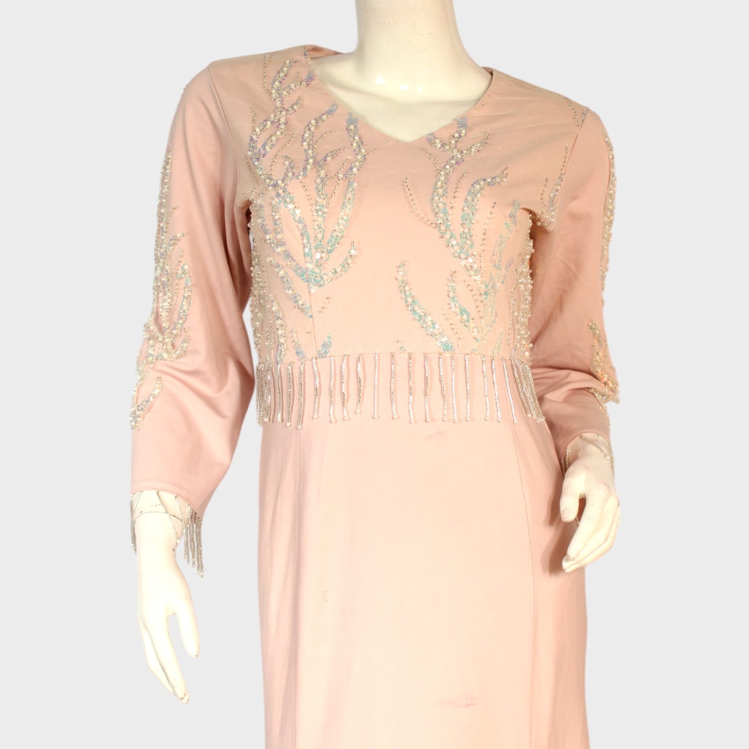 Blush Serenity Embroidered Maxi Dress